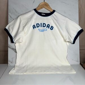 Adidas White and Navy Tee